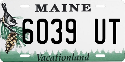 ME license plate 6039UT