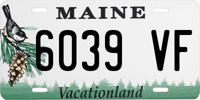 ME license plate 6039VF