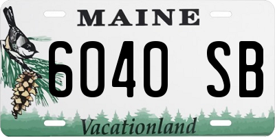 ME license plate 6040SB