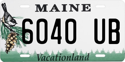 ME license plate 6040UB