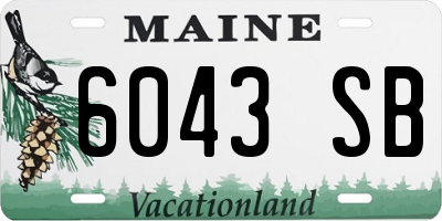 ME license plate 6043SB