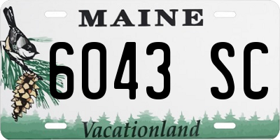ME license plate 6043SC