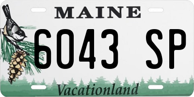 ME license plate 6043SP