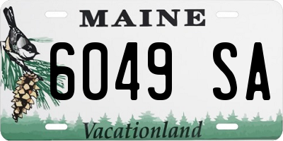 ME license plate 6049SA
