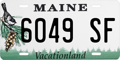 ME license plate 6049SF