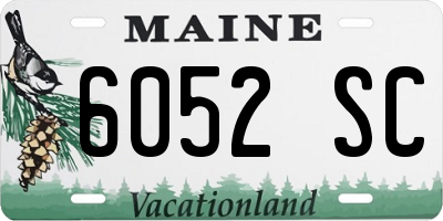 ME license plate 6052SC