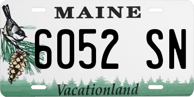 ME license plate 6052SN