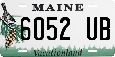 ME license plate 6052UB