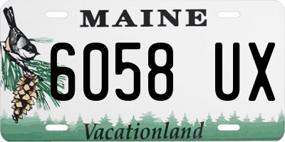 ME license plate 6058UX