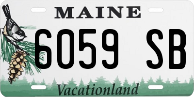 ME license plate 6059SB