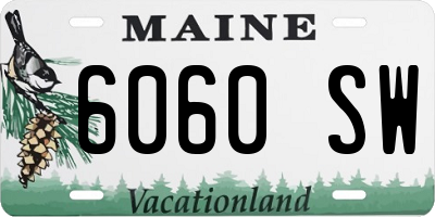 ME license plate 6060SW