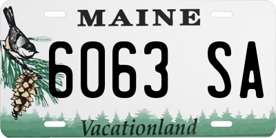 ME license plate 6063SA