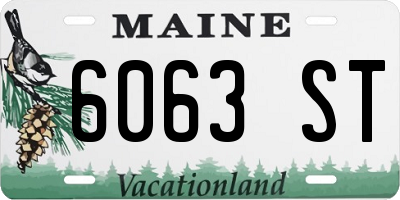 ME license plate 6063ST