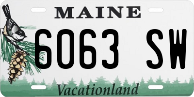 ME license plate 6063SW