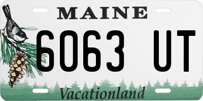 ME license plate 6063UT