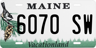 ME license plate 6070SW