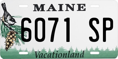 ME license plate 6071SP