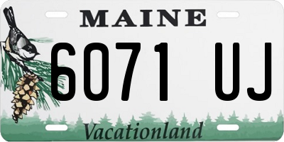 ME license plate 6071UJ