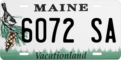 ME license plate 6072SA