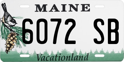 ME license plate 6072SB