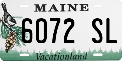 ME license plate 6072SL
