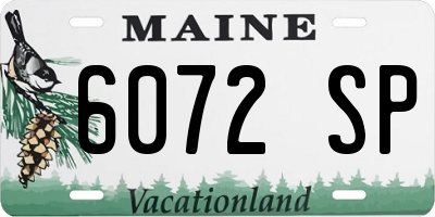 ME license plate 6072SP