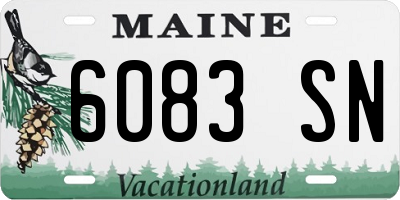 ME license plate 6083SN