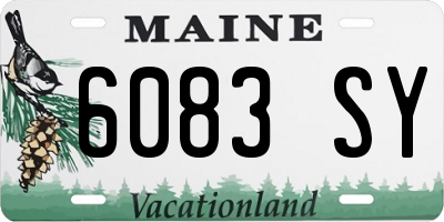 ME license plate 6083SY