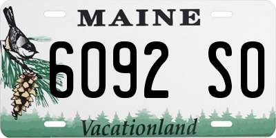 ME license plate 6092SO