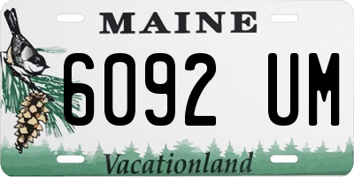 ME license plate 6092UM