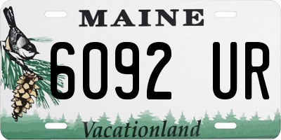 ME license plate 6092UR