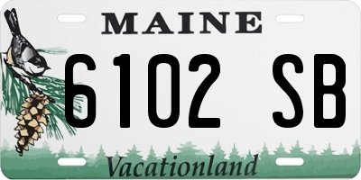 ME license plate 6102SB