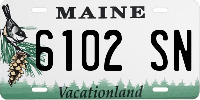 ME license plate 6102SN