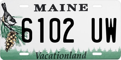 ME license plate 6102UW