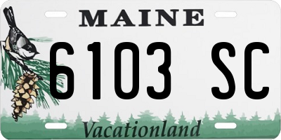 ME license plate 6103SC