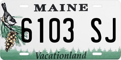 ME license plate 6103SJ