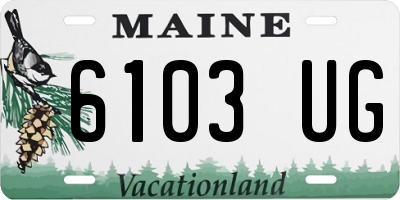 ME license plate 6103UG