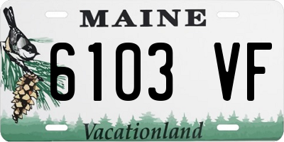 ME license plate 6103VF