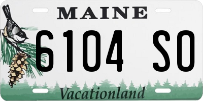 ME license plate 6104SO