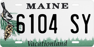 ME license plate 6104SY