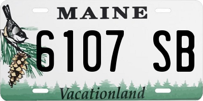 ME license plate 6107SB