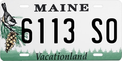 ME license plate 6113SO