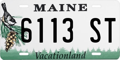 ME license plate 6113ST