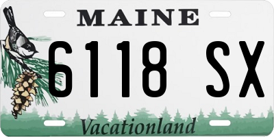 ME license plate 6118SX