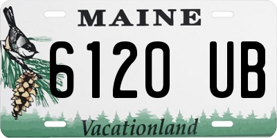 ME license plate 6120UB
