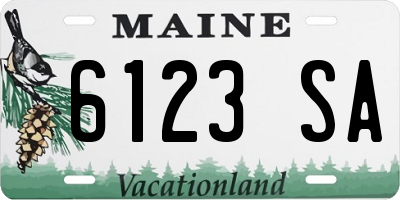 ME license plate 6123SA