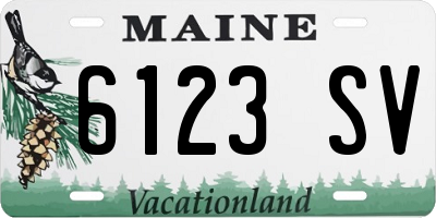 ME license plate 6123SV