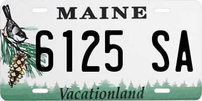 ME license plate 6125SA