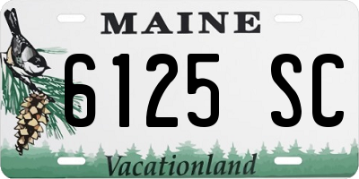 ME license plate 6125SC