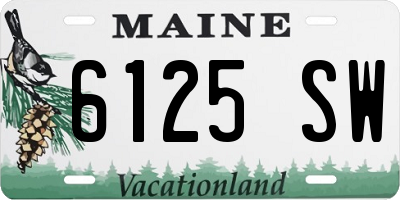 ME license plate 6125SW